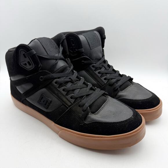 DC Mens Pure High-Top WC Sneakers US 15 EU 50 Black Suede EUC main image 13